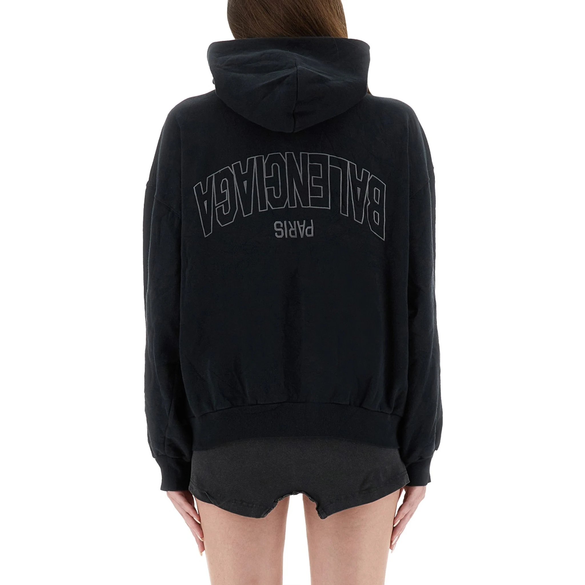 "FLIPPED" ZIPPERED SWEATSHIRT