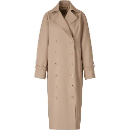 DOUBLE-BREASTED COTTON TRENCH COAT