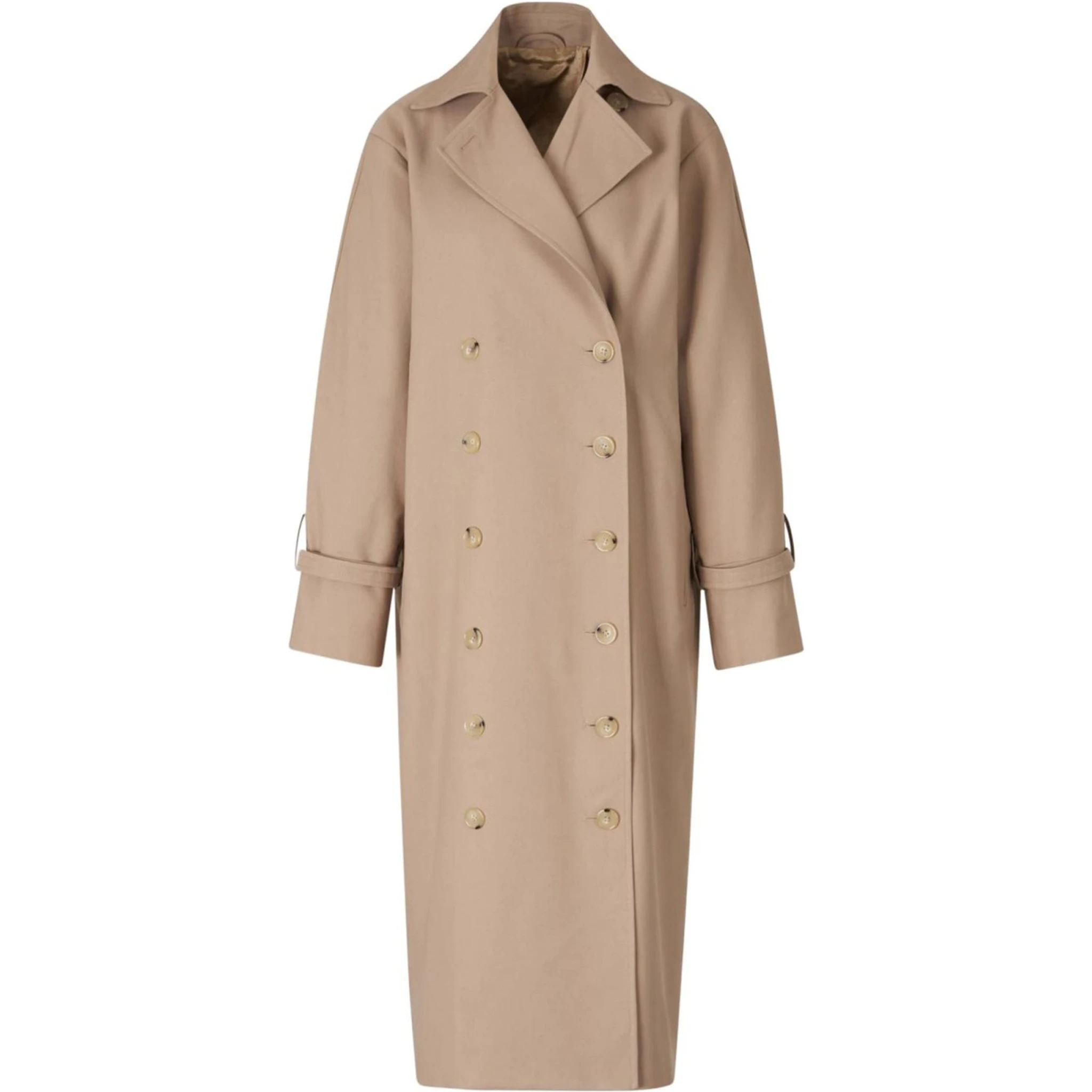 DOUBLE-BREASTED COTTON TRENCH COAT