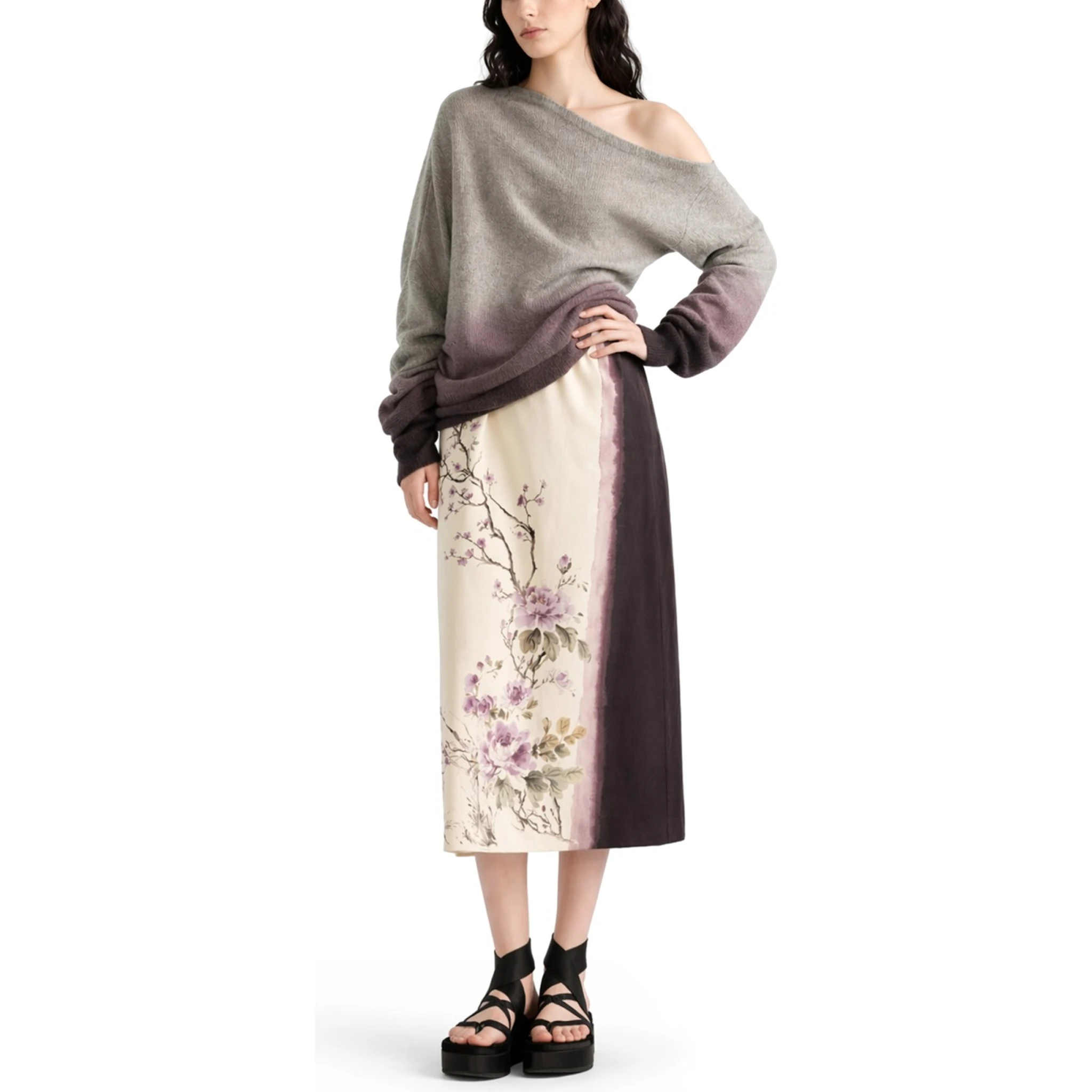 PRINTED MIDI SKIRT