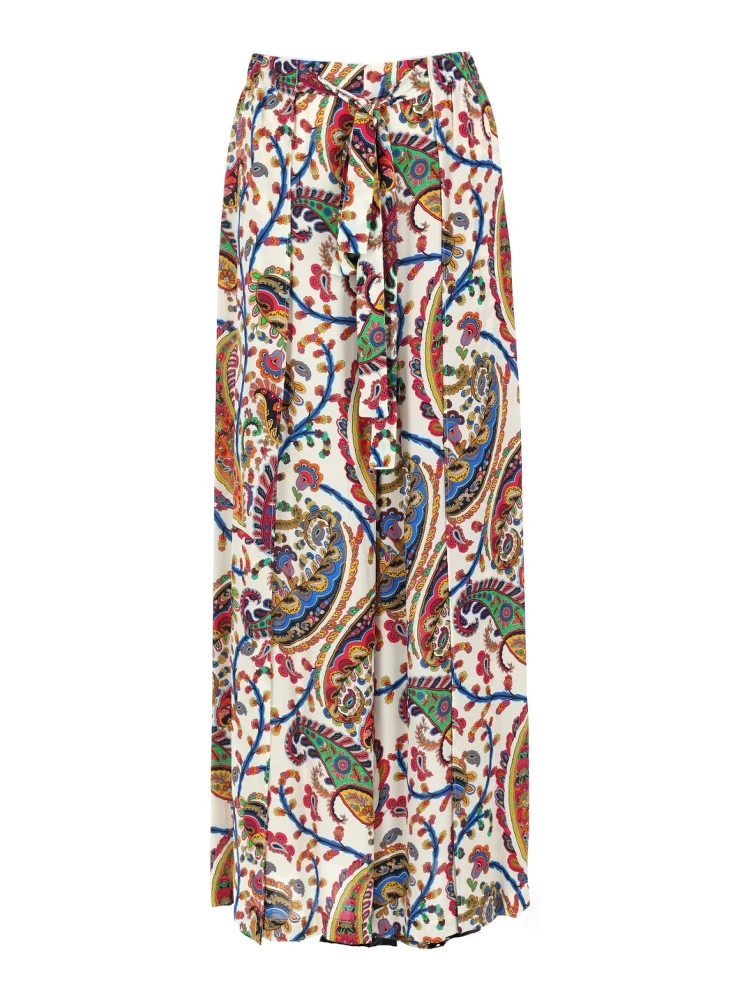 PANTALONE PALAZZO CON CINTURA E MOTIVO PAISLEY