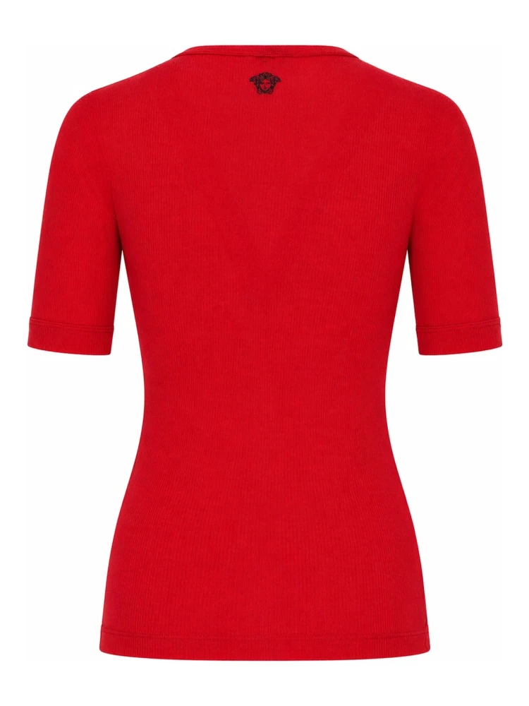 T-SHIRT IN LANA A COSTE CON RICAMO alternative