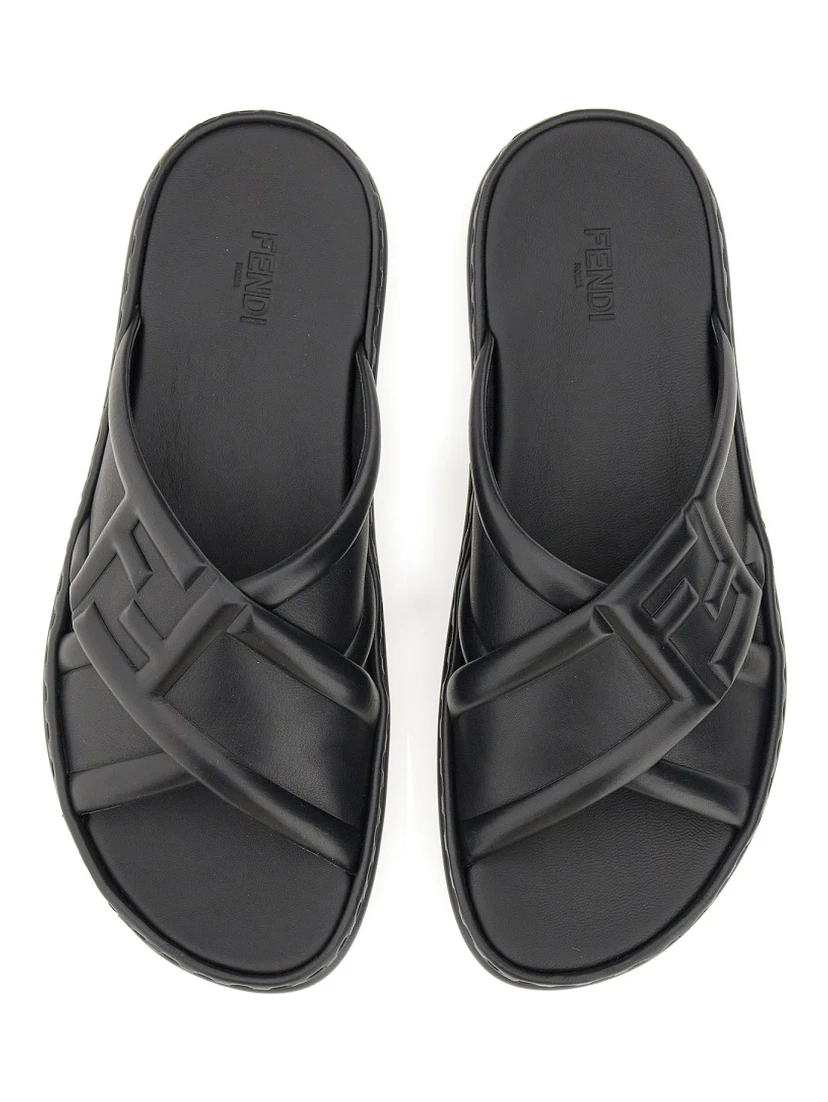 BLACK LEATHER SANDAL