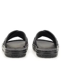 BLACK LEATHER SANDAL
