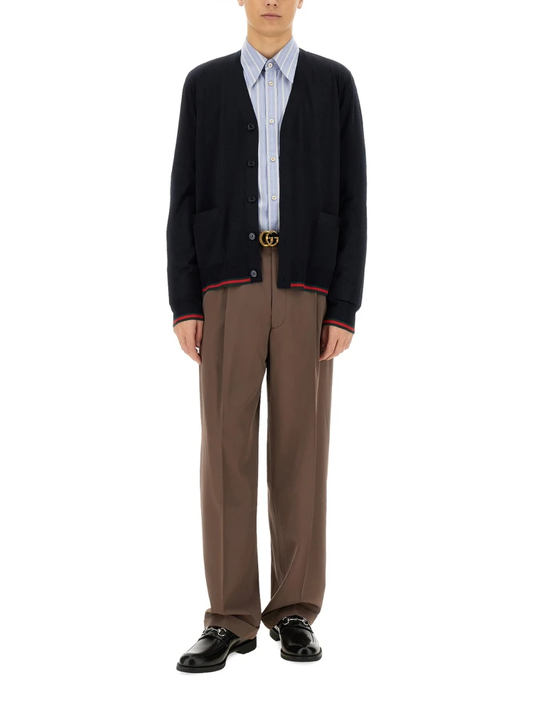 KNITTED WOOL CARDIGAN WITH WEB PATTERN alternative
