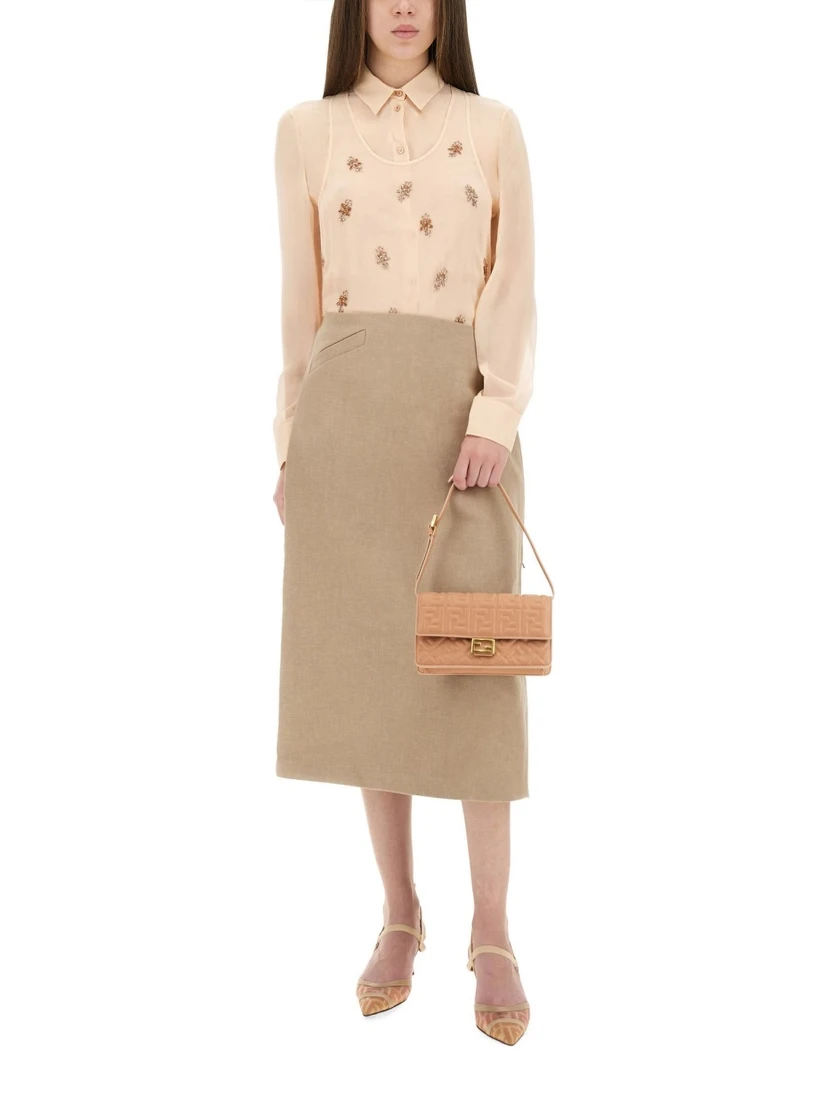 WAXED LINEN SKIRT