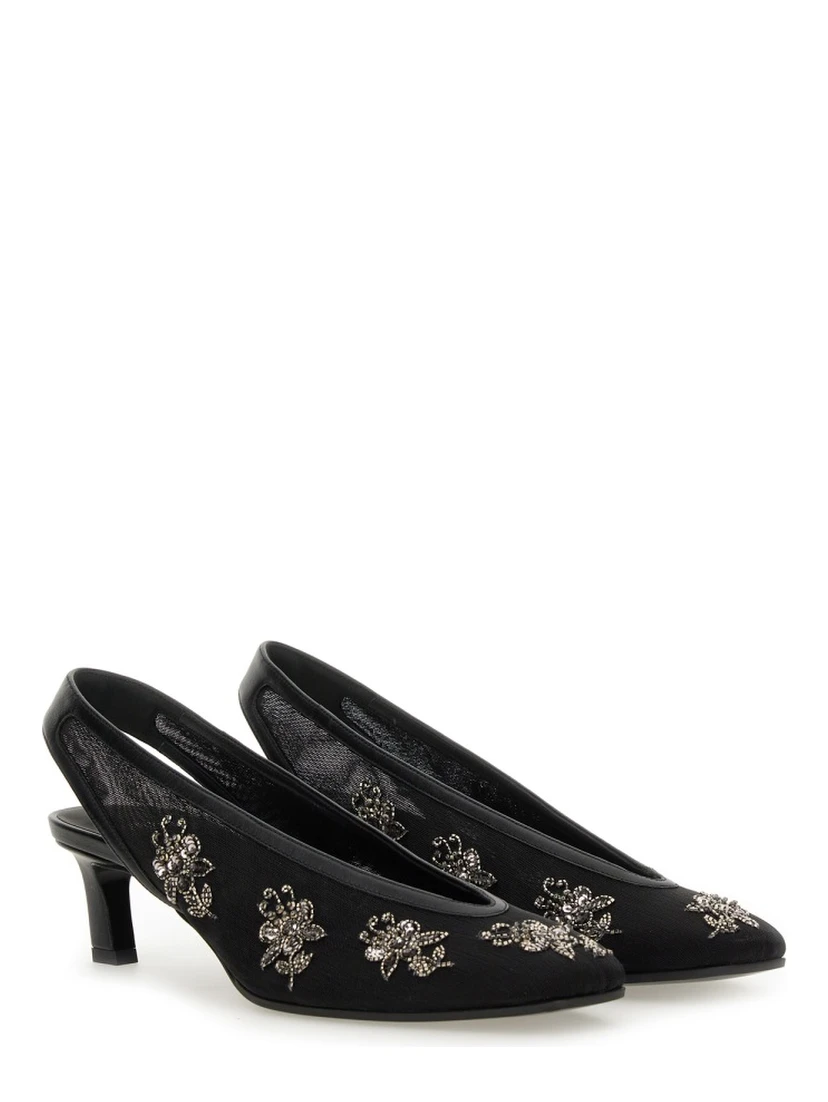 SLINGBACK WITH EMBROIDERY