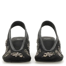 SLINGBACK WITH EMBROIDERY