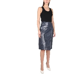 LEATHER MIDI SKIRT