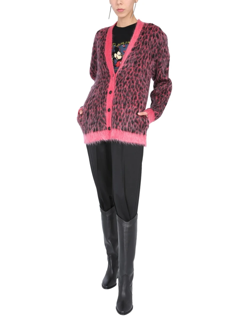 LEOPARD JACQUARD CARDIGAN