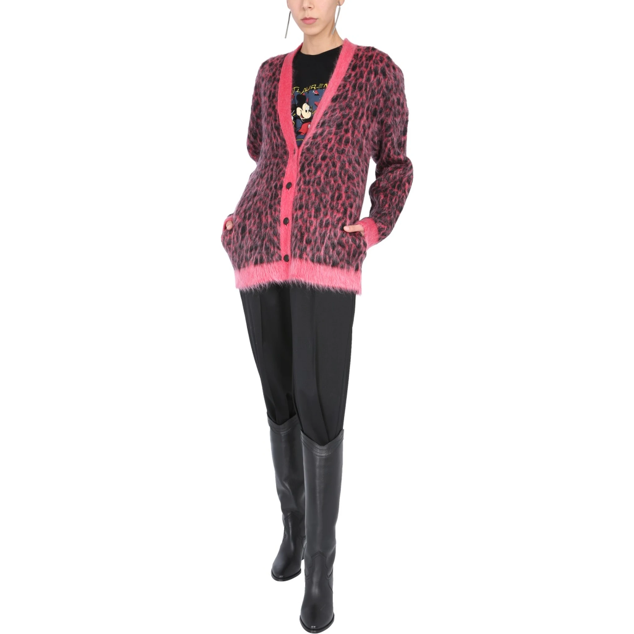 LEOPARD JACQUARD CARDIGAN