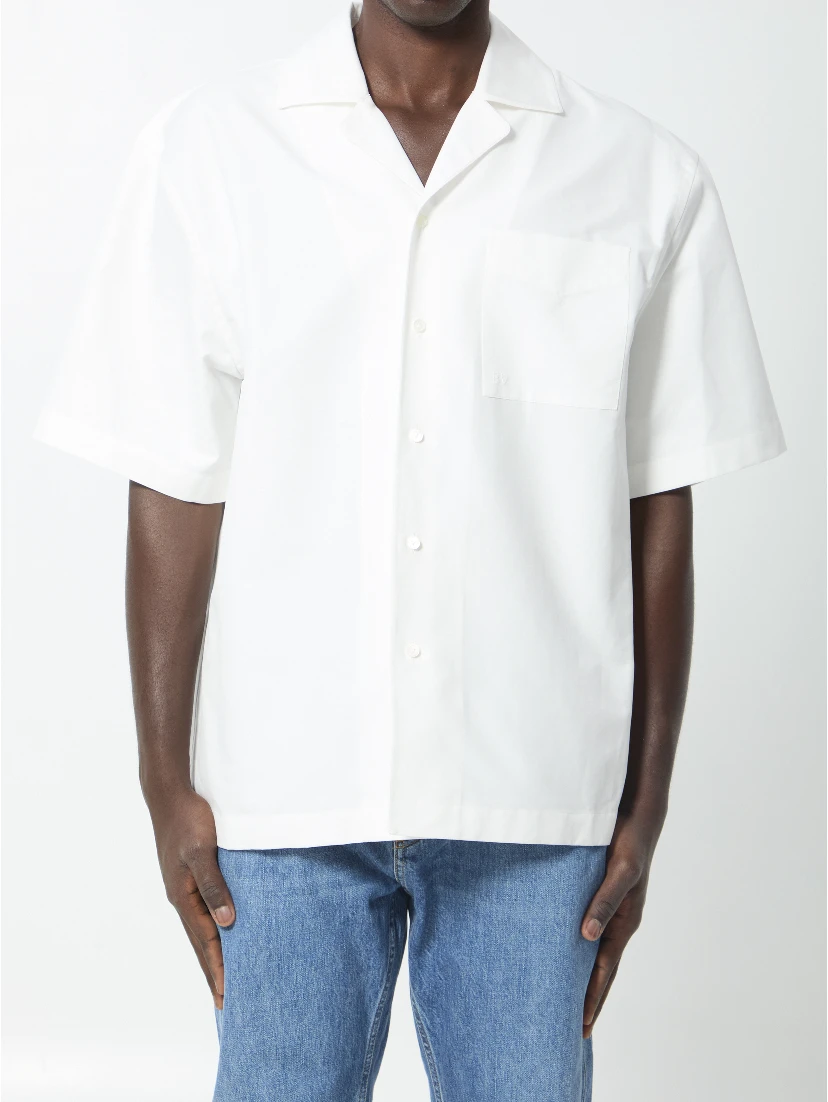 Compact cotton canvas shirt