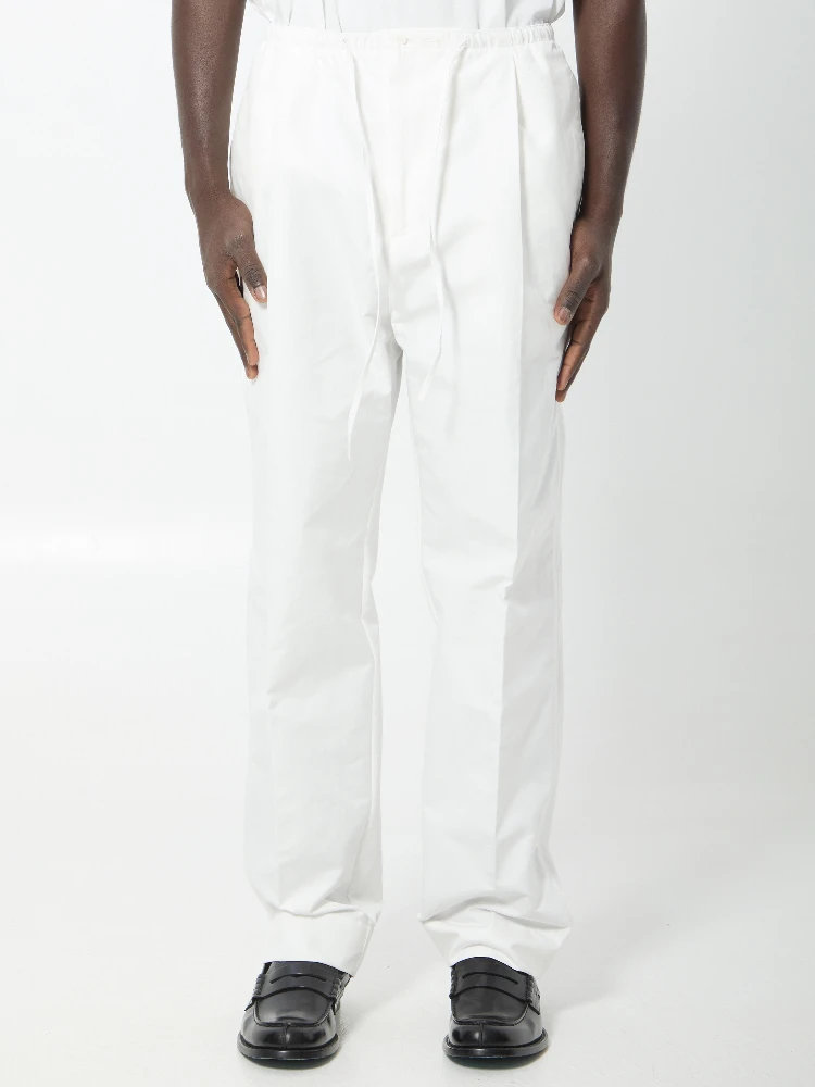 Compact cotton canvas trousers