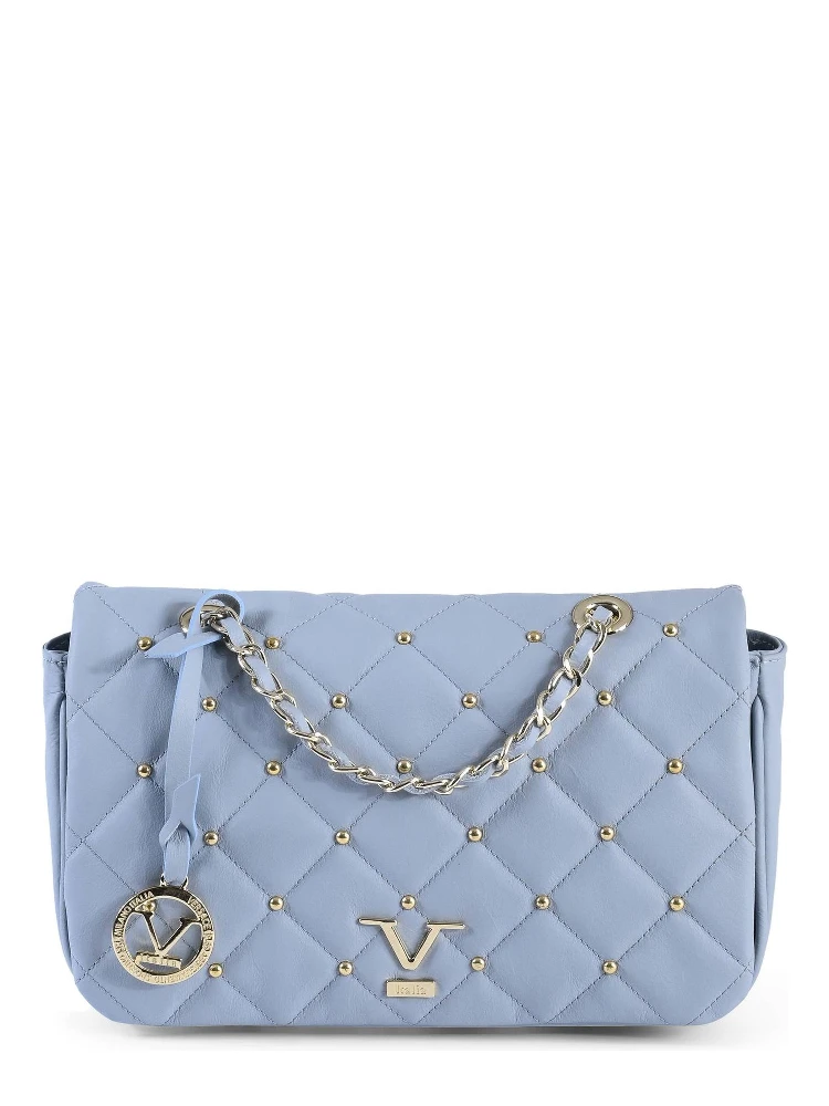 Blue Leather Shoulder Bag