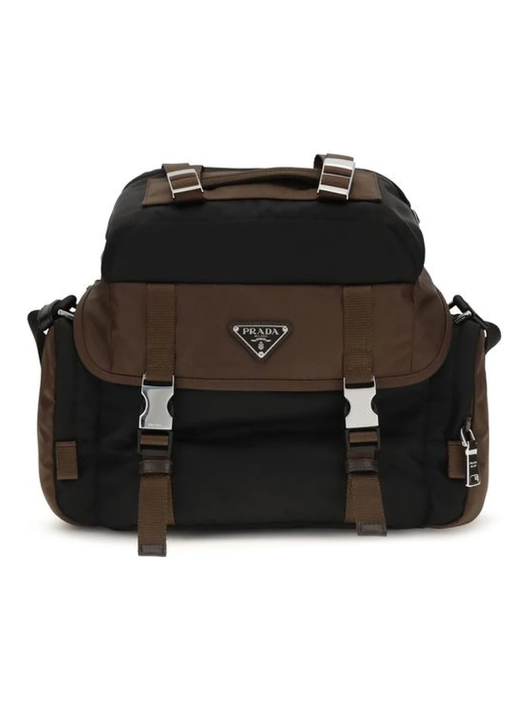 Brown Recycled Polyamide Shoulder Bag