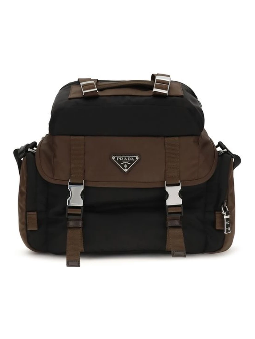 Brown Recycled Polyamide Shoulder Bag