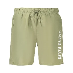 Green Polyester Men's Swim Shorts