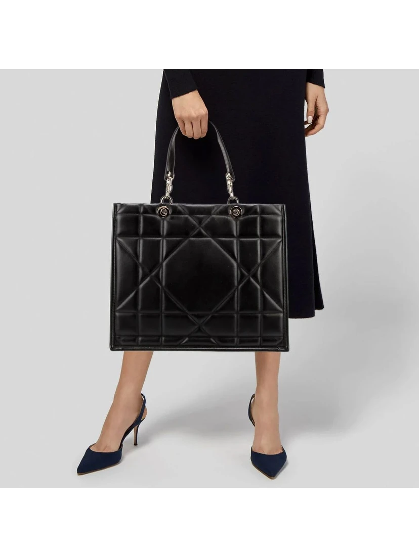 Black Leather Tote Bag