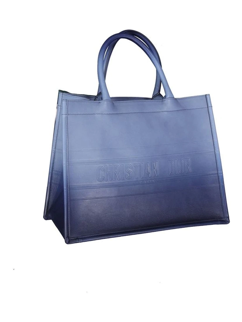 Blue Calfskin Tote Bag