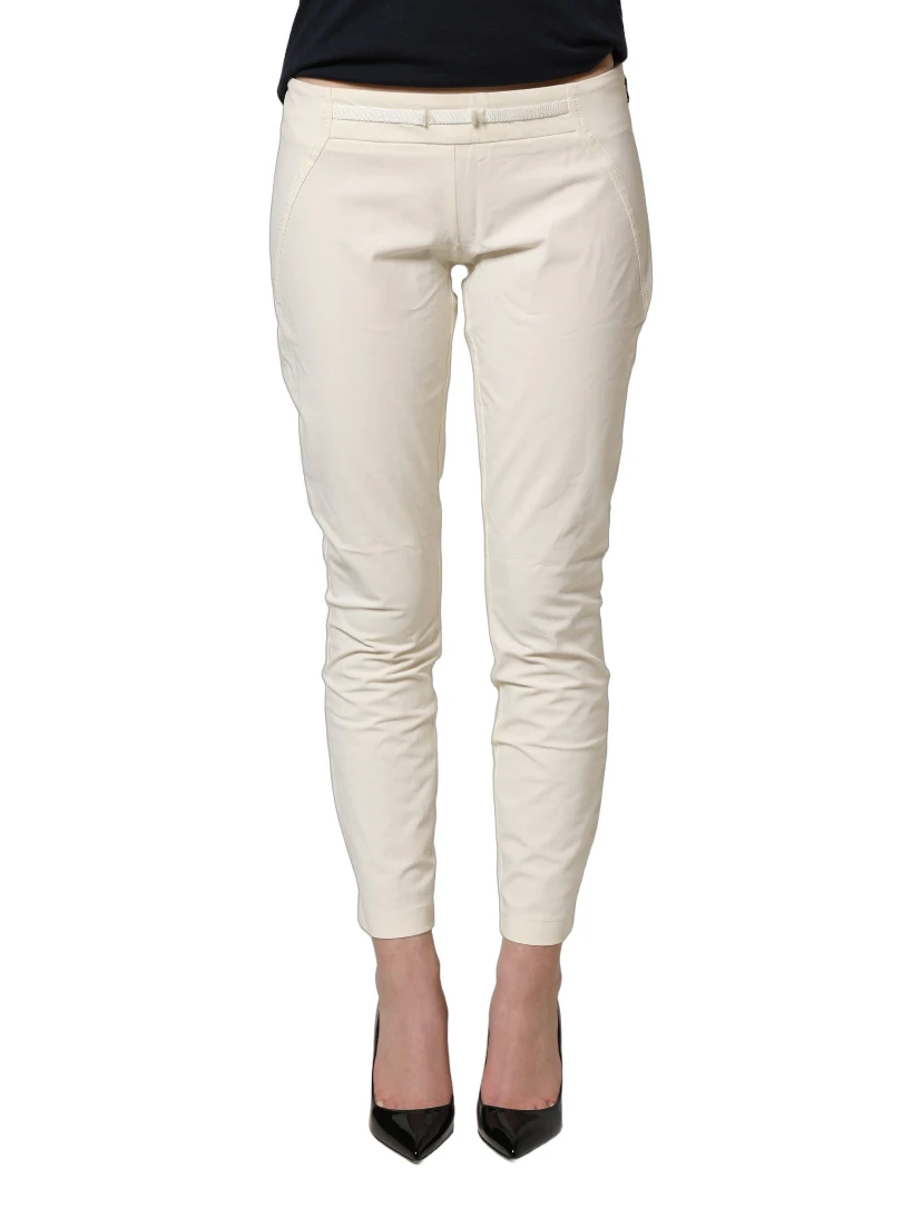 White Low Waist Skinny Women Trouser Pants