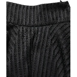 Cotton Striped Flared Silhouette Aline Midi Black