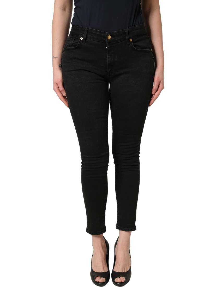 Black Skinny Cotton Low Waist Denim Jeans