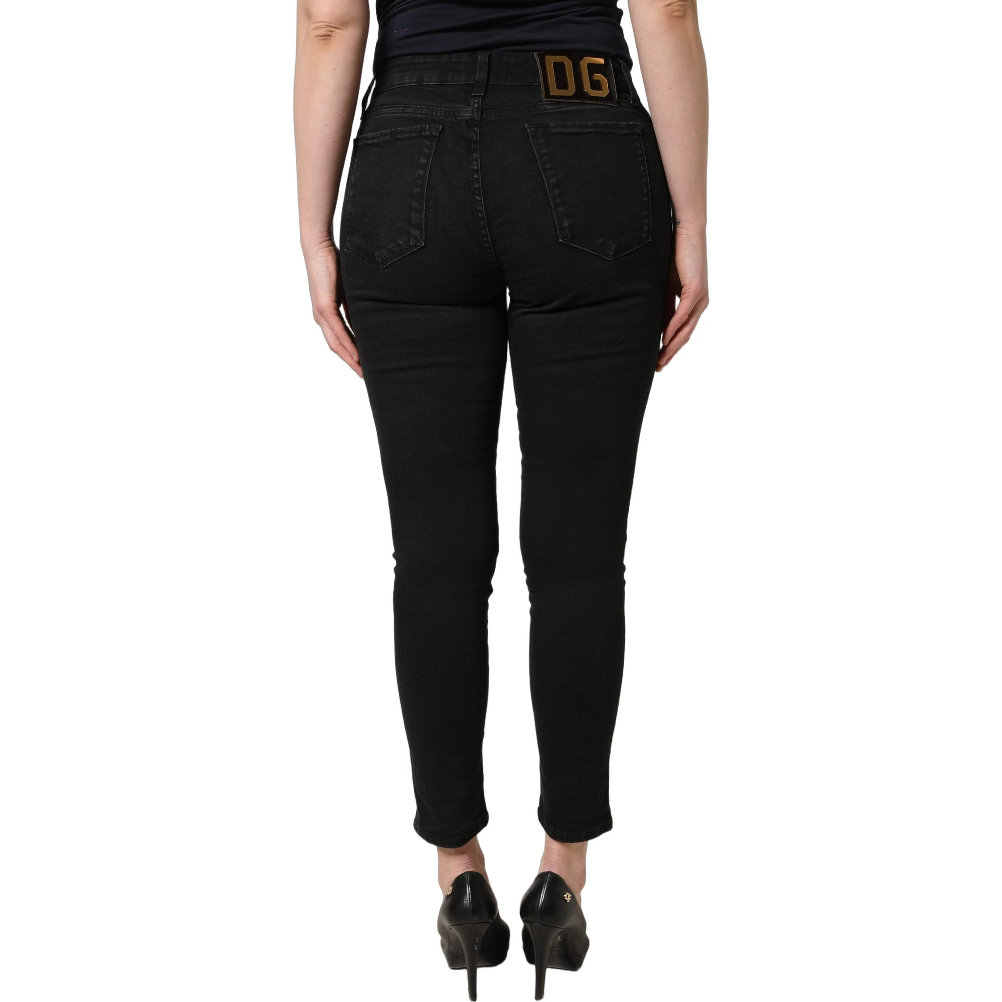 Black Skinny Cotton Low Waist Denim Jeans