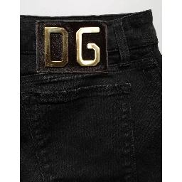 Black Skinny Cotton Low Waist Denim Jeans