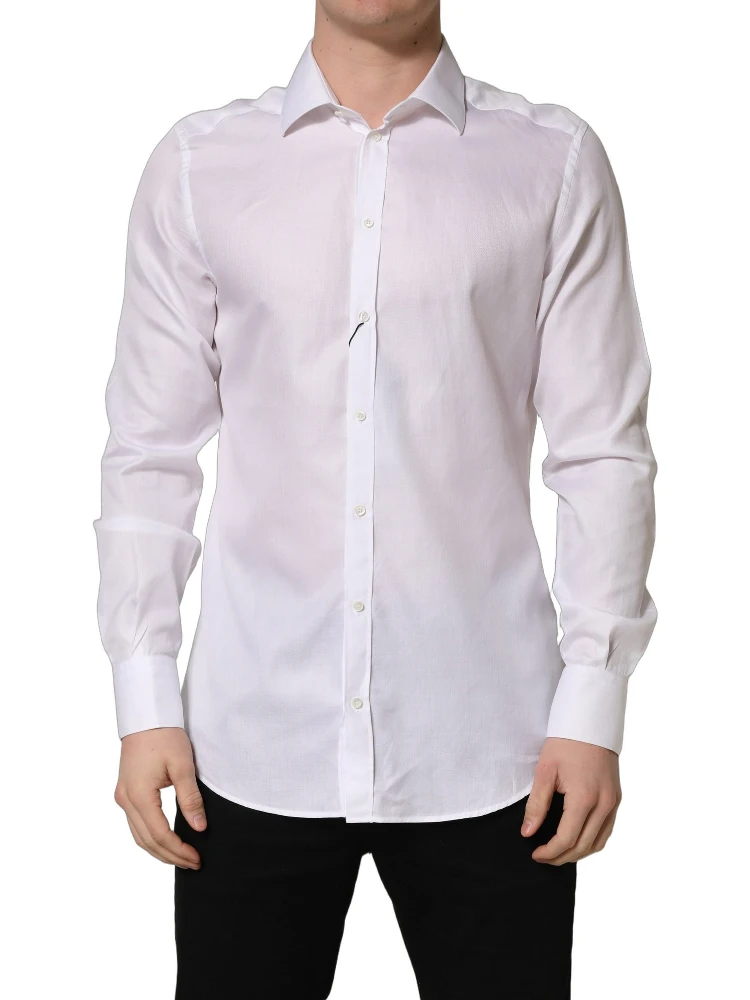 White Cotton Collared Dress Formal Men Shirt