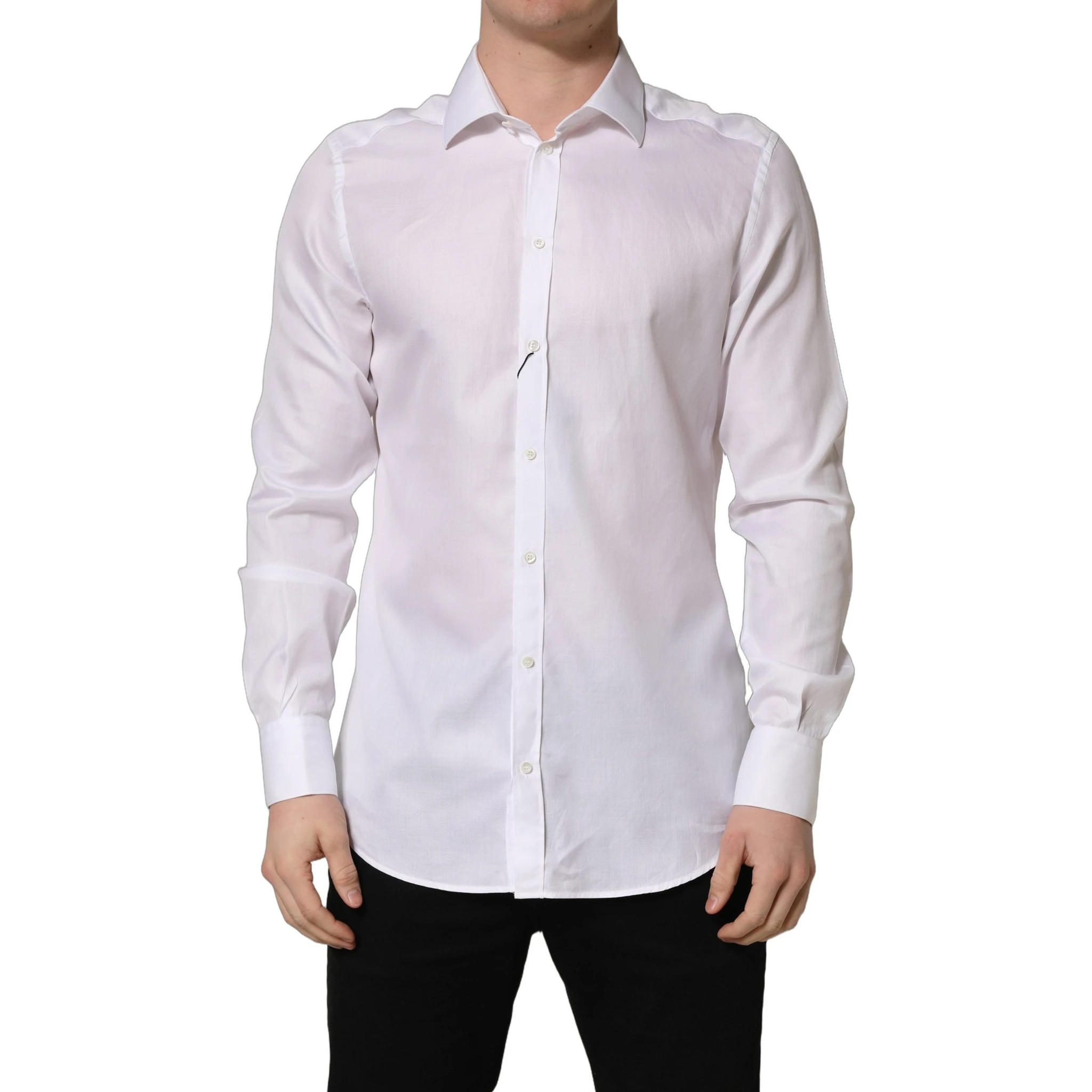 White Cotton Collared Dress Formal Men Shirt