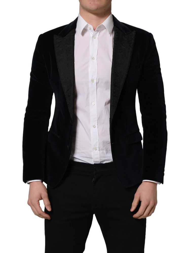 Black Cotton Single Breasted Jacket Blazer