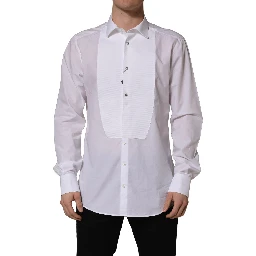 White Bib Cotton Poplin Dress Formal Shirt