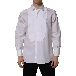White Bib Cotton Poplin Dress Formal Shirt