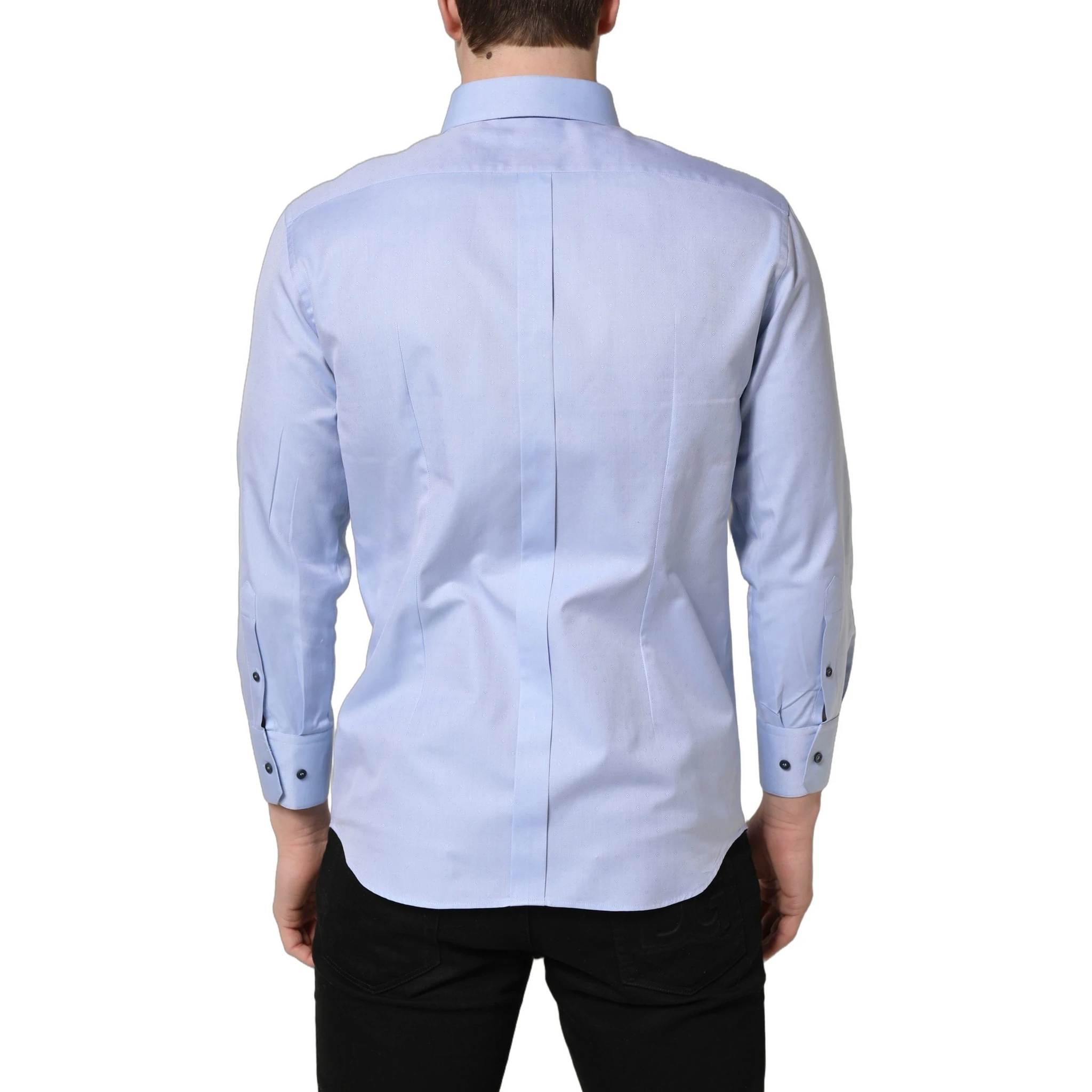 Light Blue Cotton Dress Formal Men Shirt