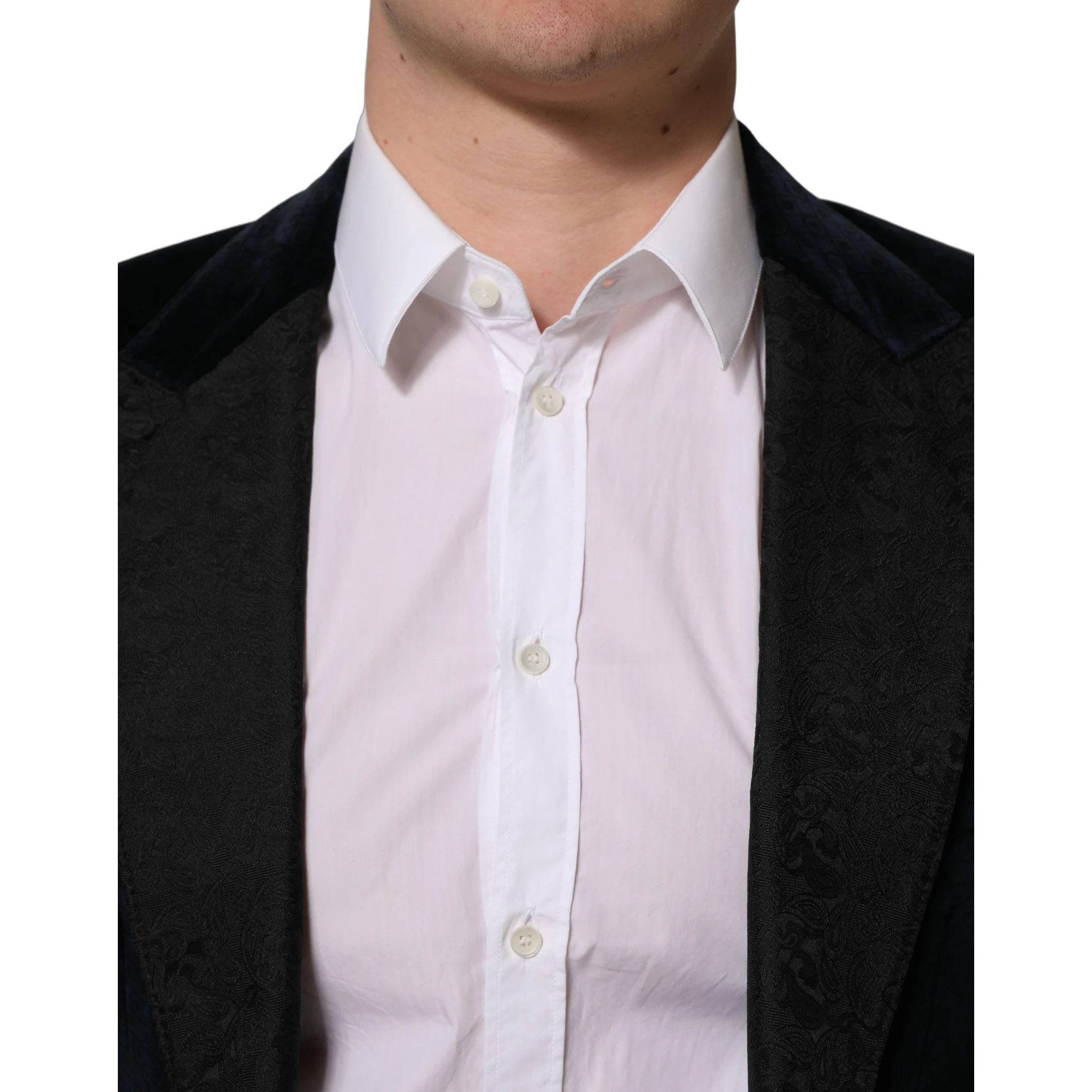 Black Cotton Single Breasted Jacket Blazer