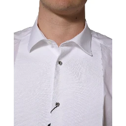 White Bib Cotton Poplin Dress Formal Shirt