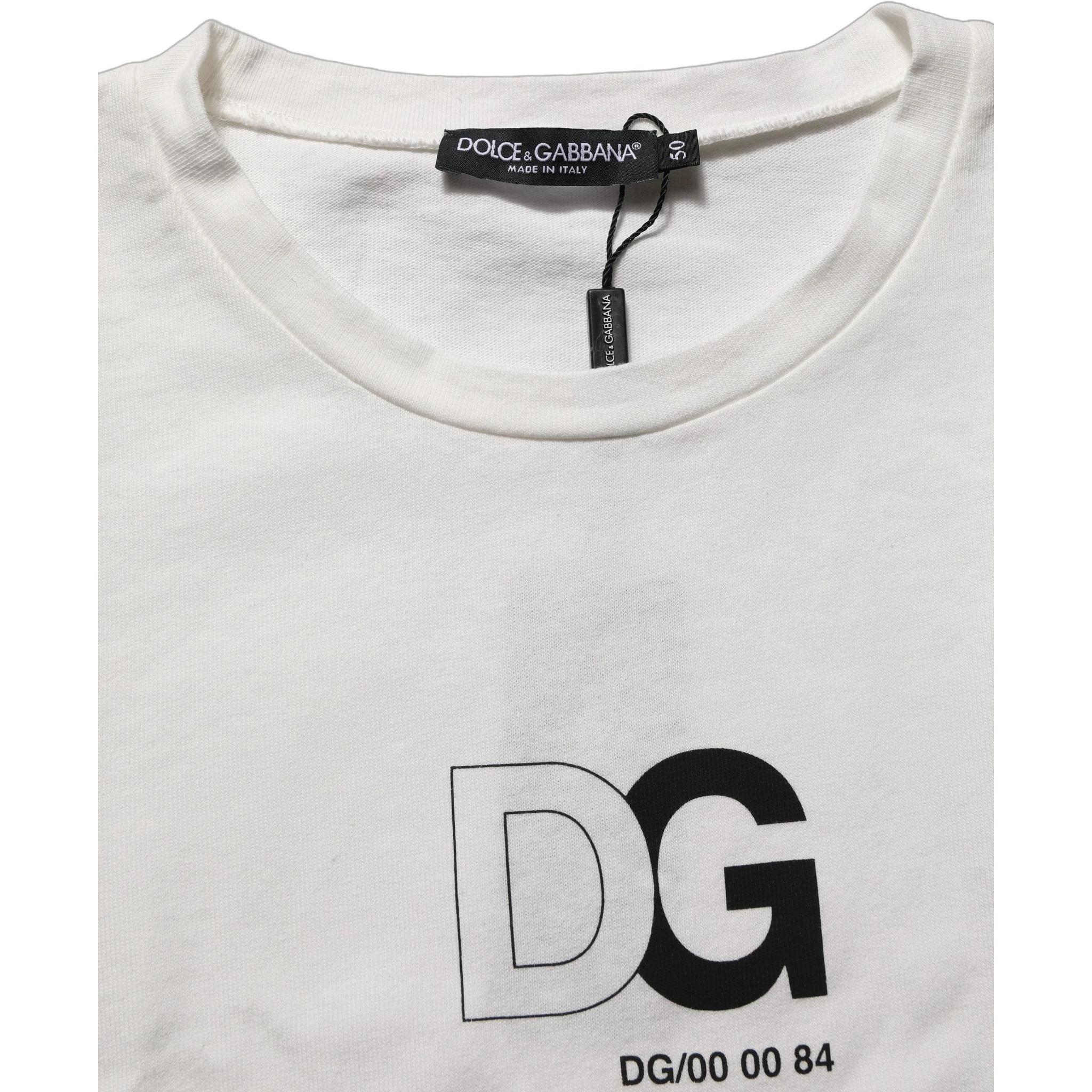 White DG Logo Crew Neck Short Sleeves T-shirt