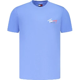 Azzurro Cotton Uomo T-Shirt