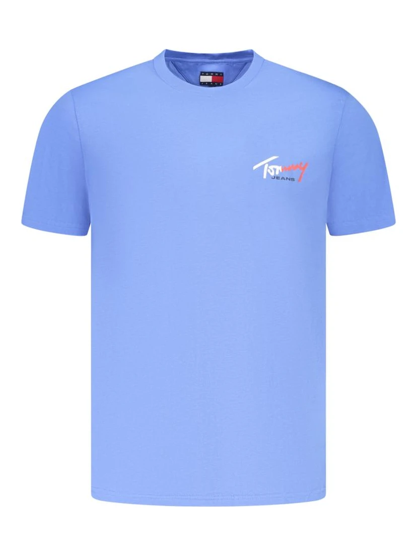 Azzurro Cotton Uomo T-Shirt