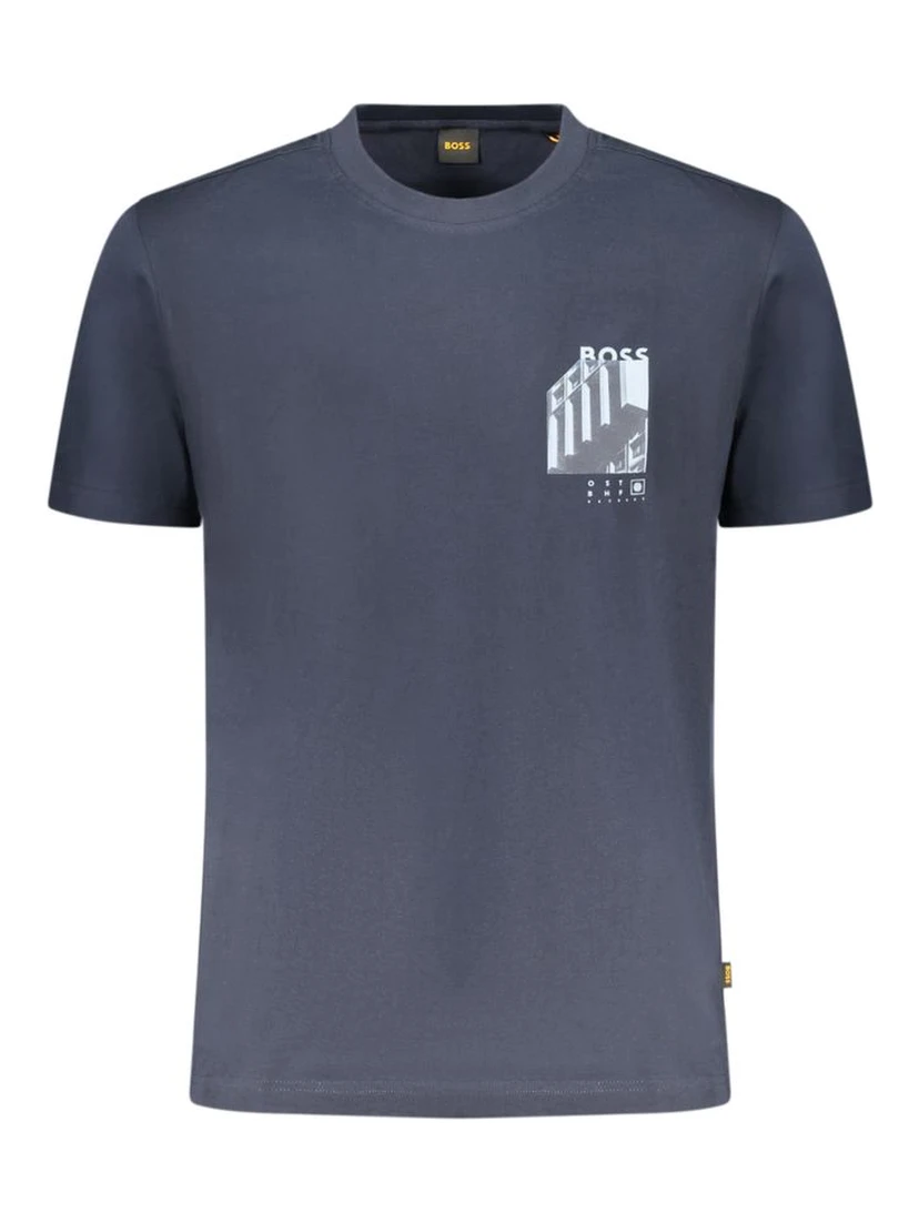 Blue Cotton Men's T-Shirt