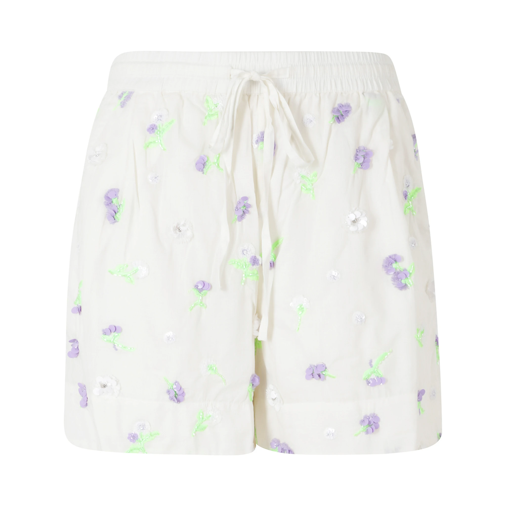 JELENA EMBROIDERED MINI SHORTS