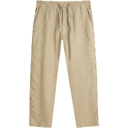 Beige Linen Casual Pants