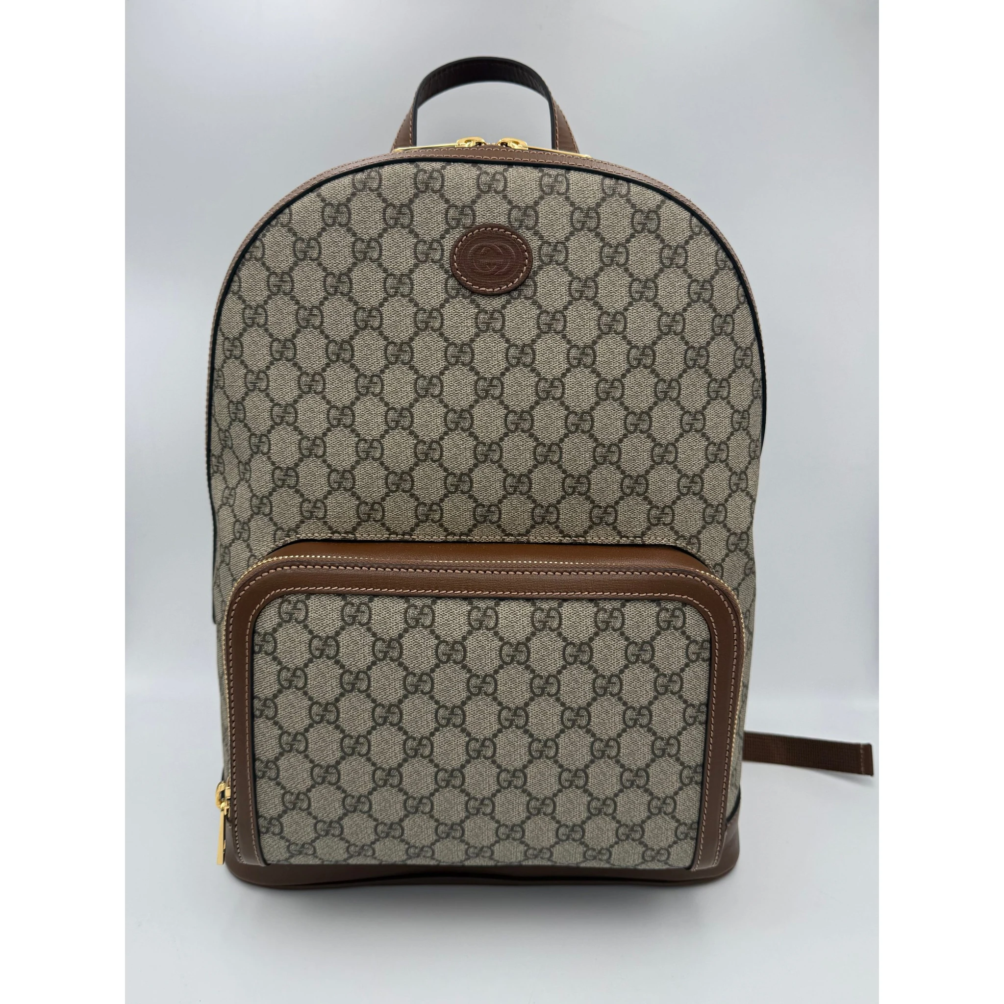 GUCCI GG Supreme and Leather Backpack