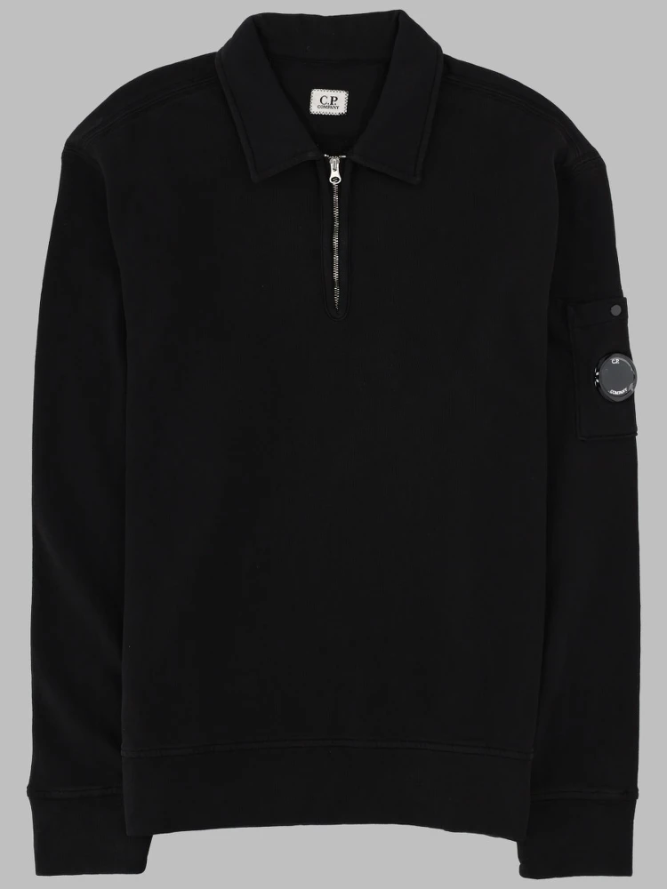FELPA CON COLLETTO POLO E ZIP