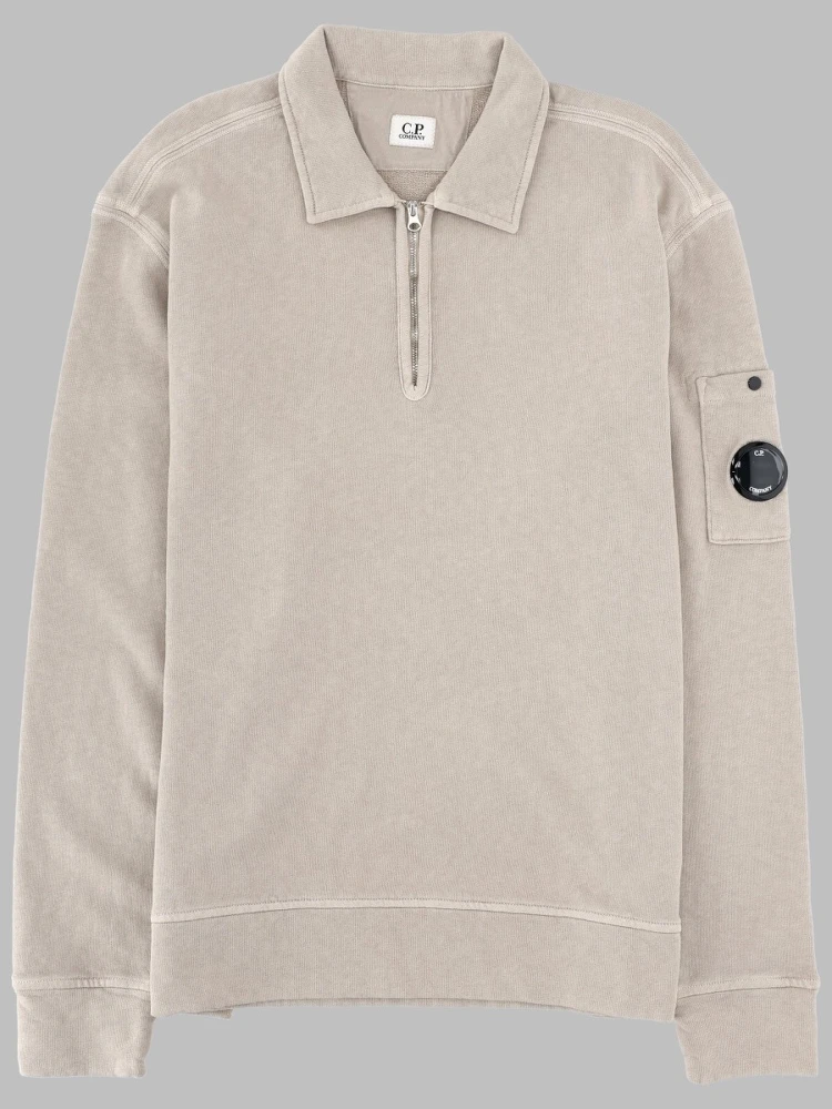 FELPA CON COLLETTO POLO E ZIP
