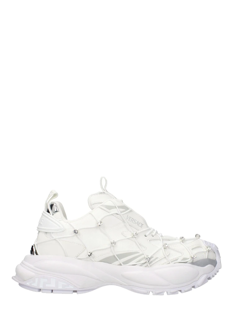 White Fabric Sneakers