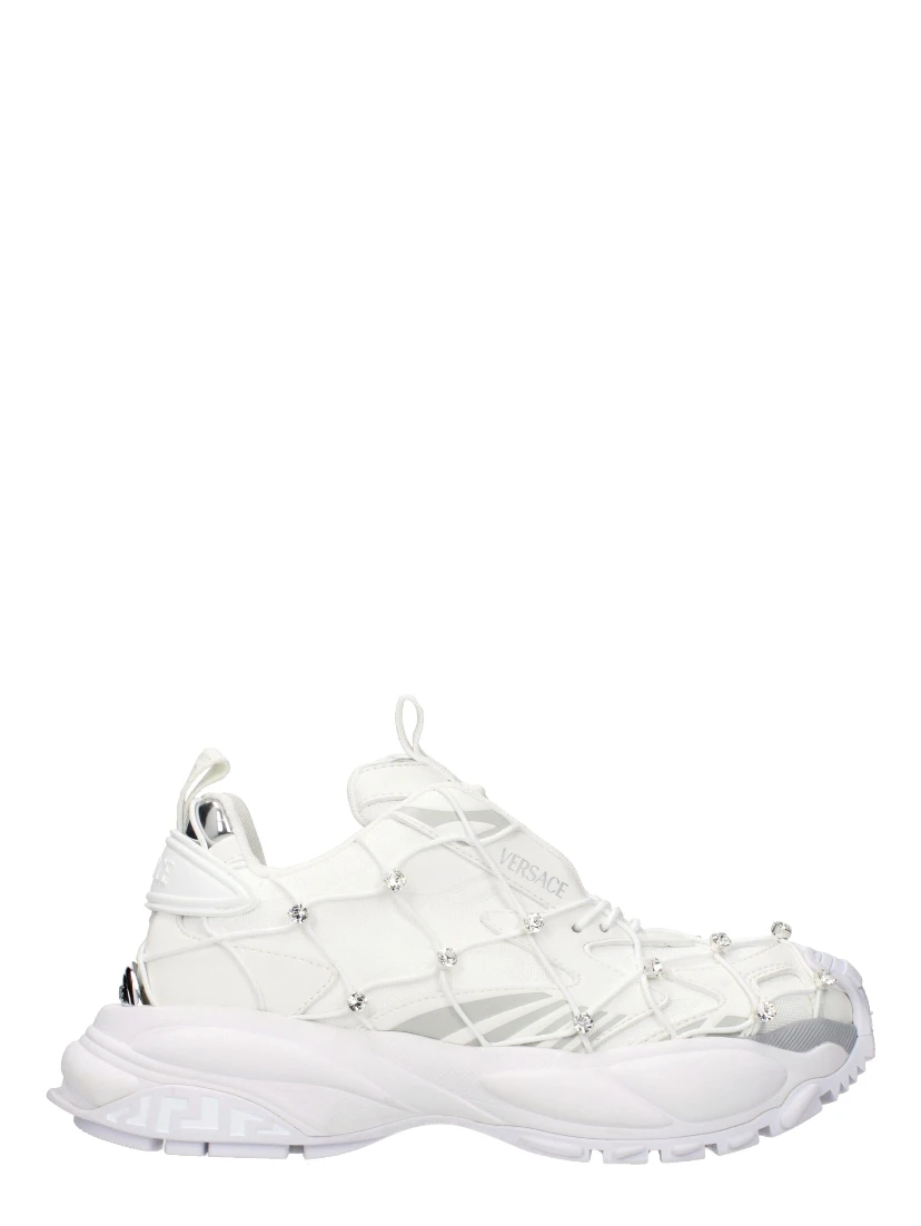 White Fabric Sneakers