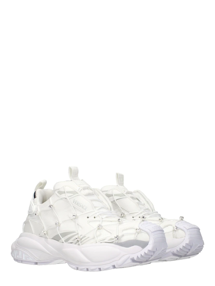 White Fabric Sneakers