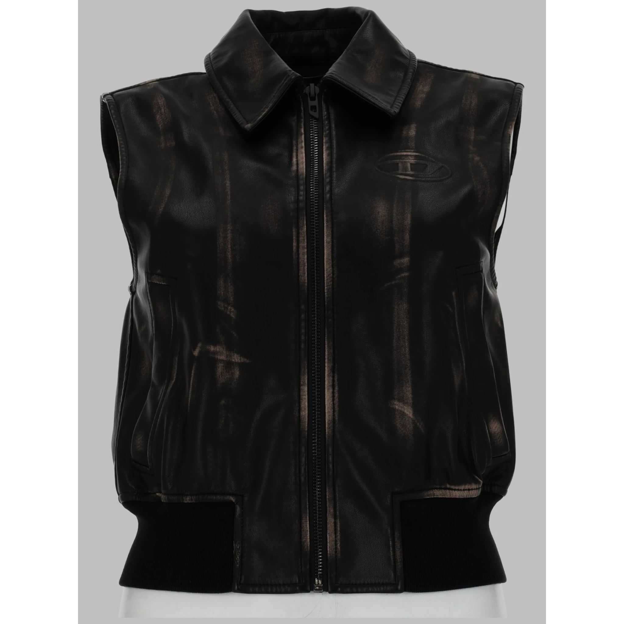 GILET BOMBER CON EFFETTO DISTRESSED