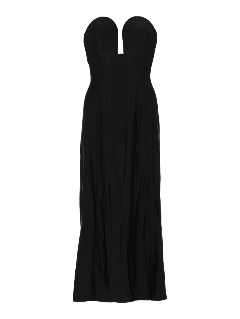 ABITO MIDI CON BUSTIER STRUTTURATO A FORMA DI CUORE